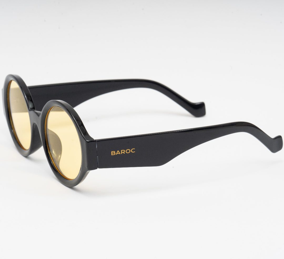 Round Candy Color Black / Yellow