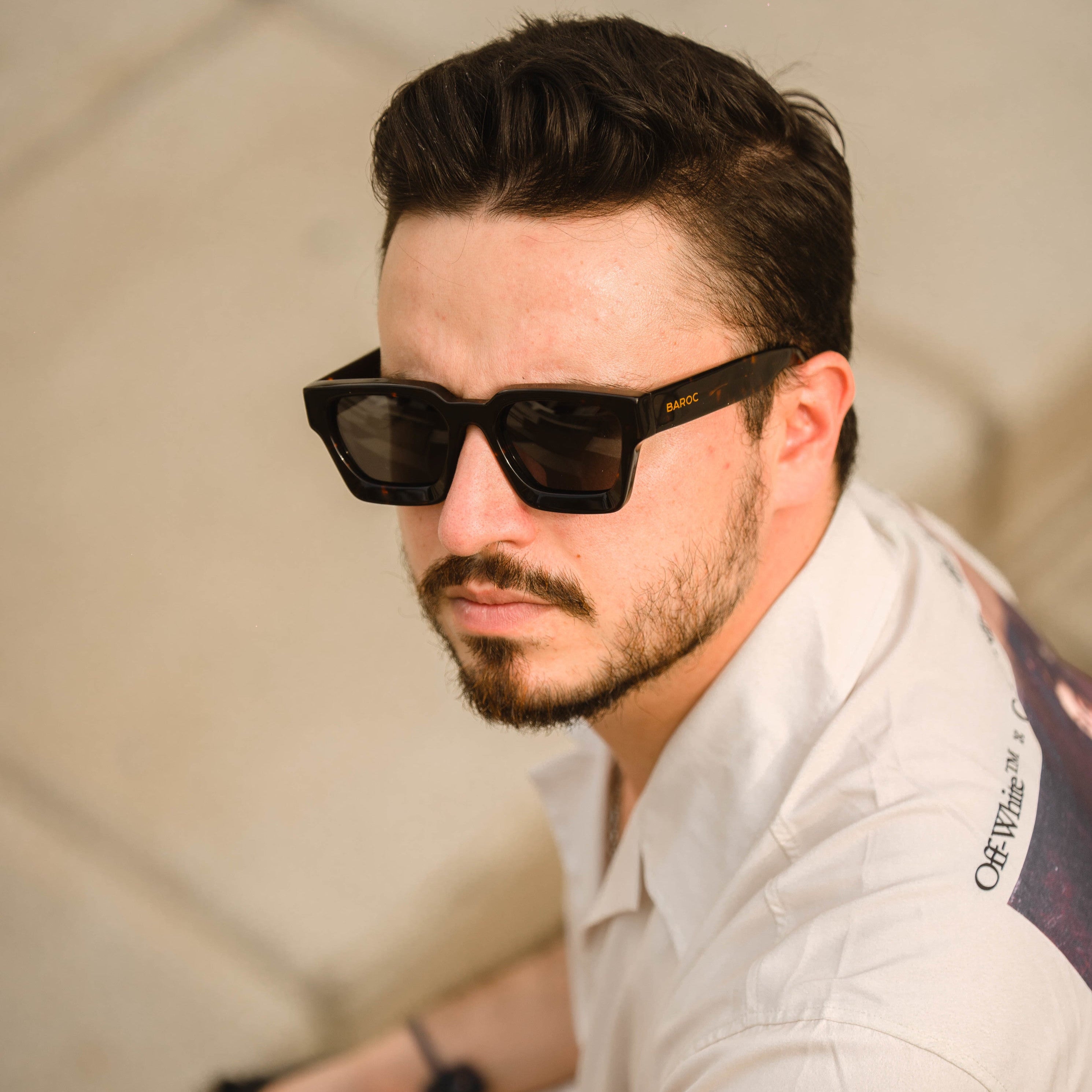 B- Square Acetate Elegant Print
