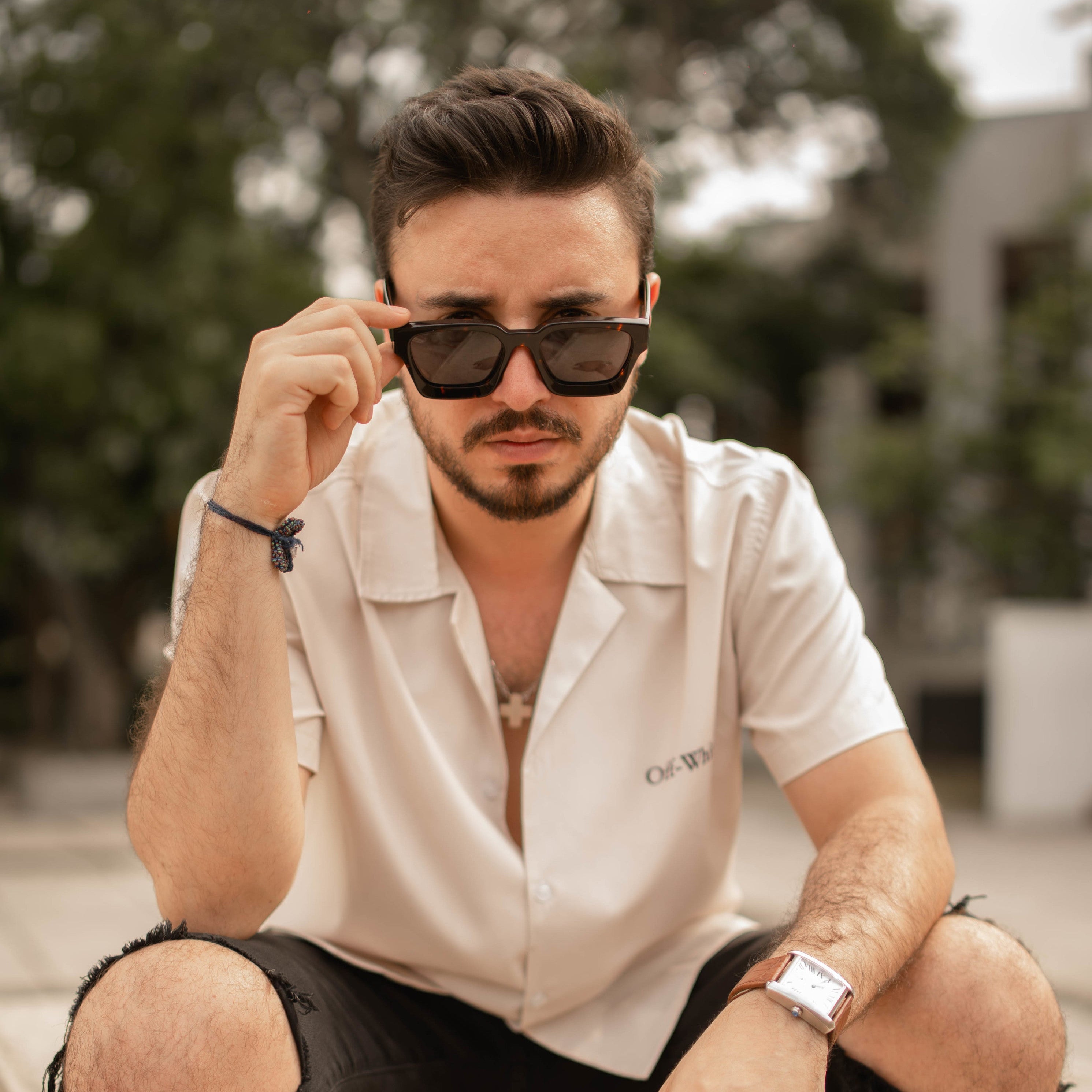 B- Square Acetate Elegant Print